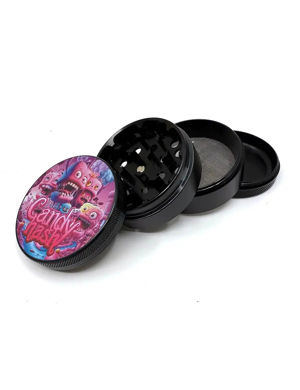 Candy Hash Grinder 4-Parties – 63mm – Aluminium Noir Design Collector